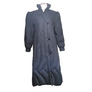 CADAZ Black Vintage 80’s Down Puffer Coat Down Filled with Zipper Large